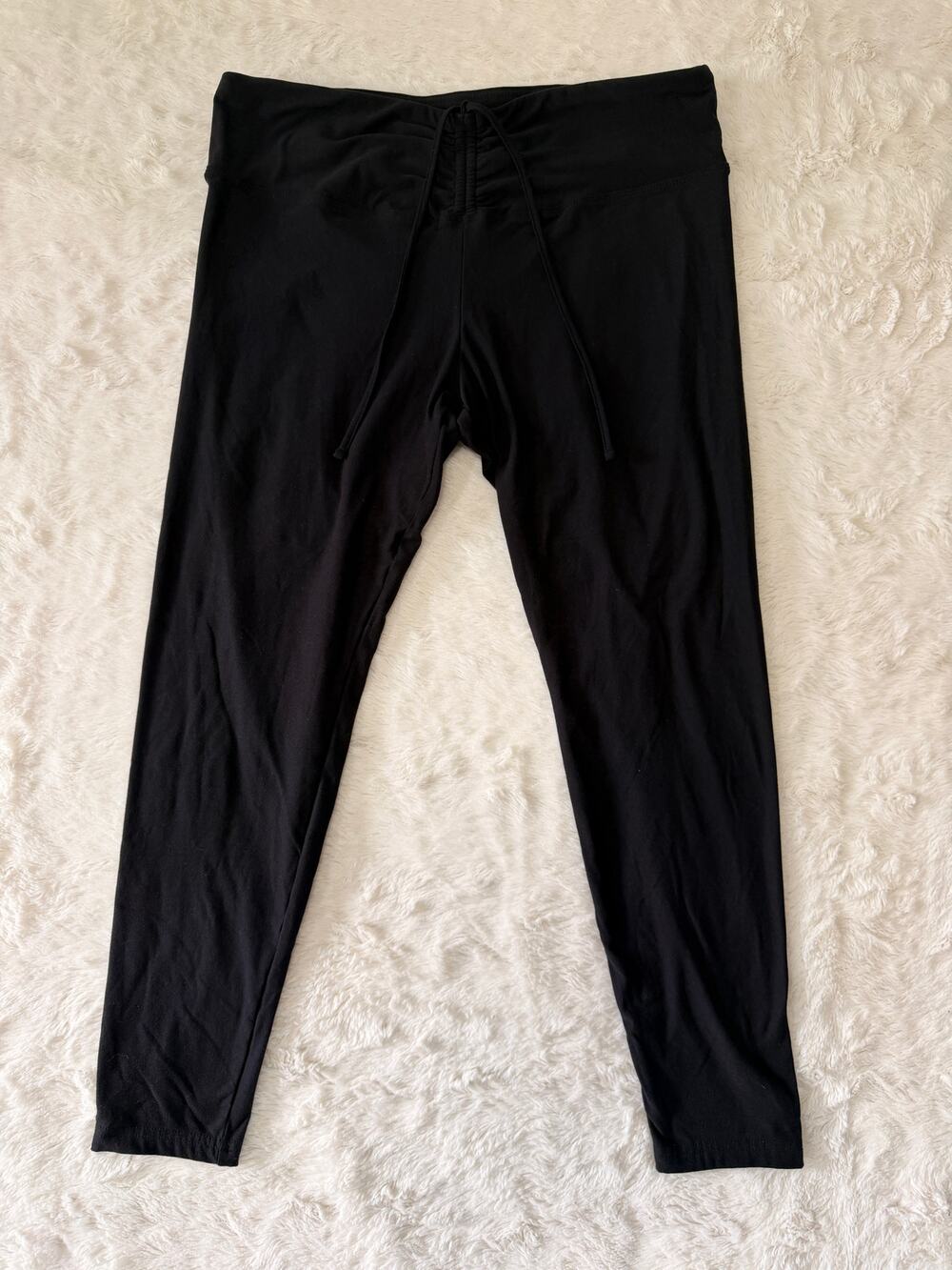 No Boundaries Black Cinch Drawstring Front Leggings Womens XXL 1X High Rise